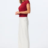 Knit Cap Sleeve Top - Dark Cherry