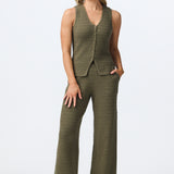 Textured Knit Vest - Khaki