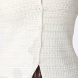 Textured Knit Vest - White