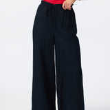 Paperbag Wide Leg Pant - Navy