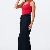 Paperbag Wide Leg Pant - Navy