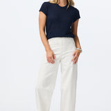 Knit Cap Sleeve Top - Navy