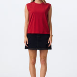 Cap Sleeve Jersey Tank - Dark Cherry