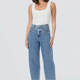 Signature Barrel Leg Jeans - Mid Blue Wash