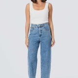 Signature Barrel Leg Jeans - Mid Blue Wash