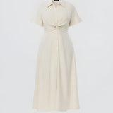 Knot Shirt Dress - Oatmeal Stripe (Pre Order)