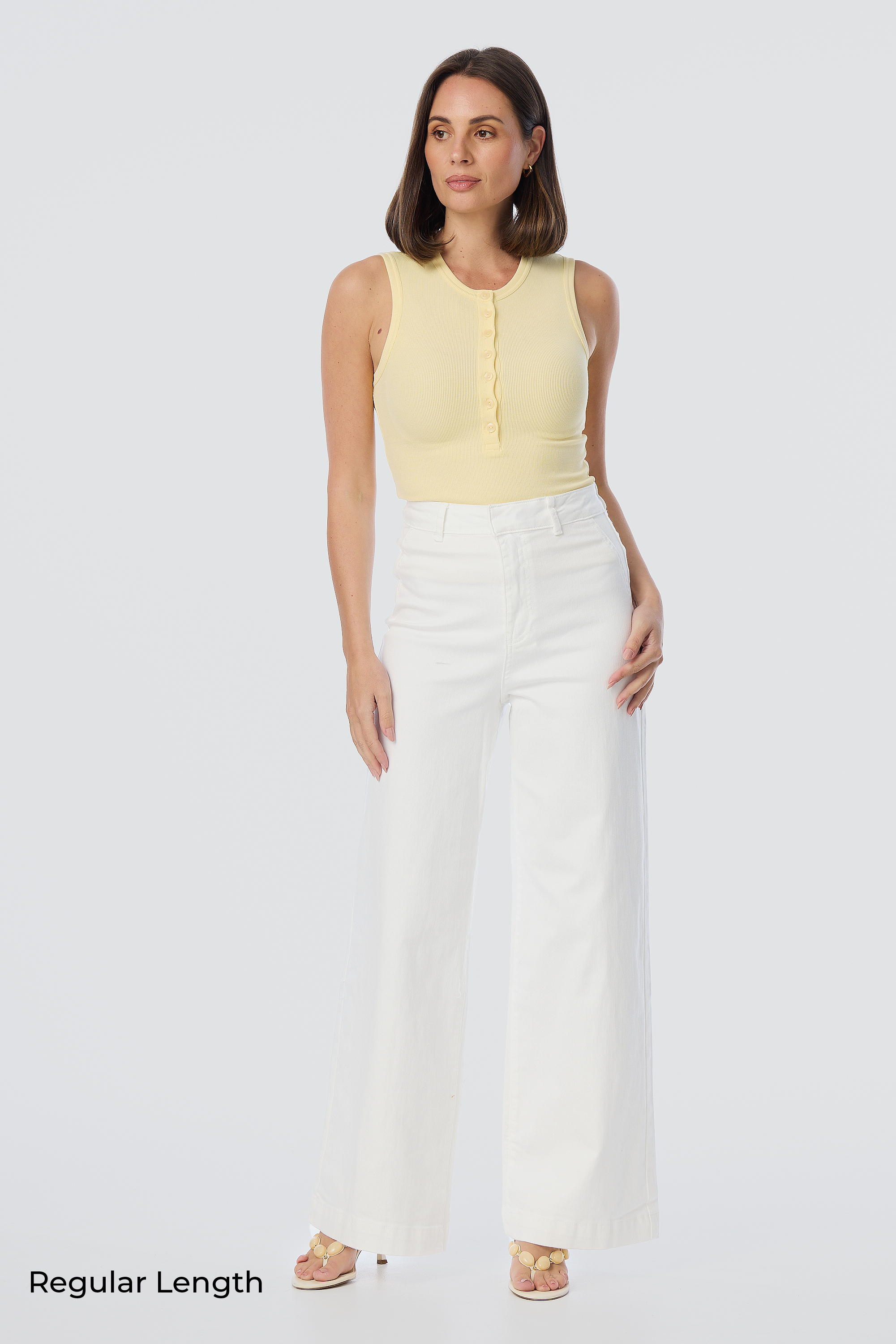 Signature Wide Leg Jeans - White