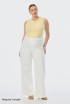 Signature Wide Leg Jeans - White