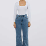 Signature Straight Leg Jeans - Mid Blue Wash