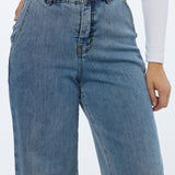 Signature Wide Leg Jeans - Mid Blue Wash