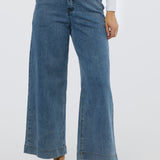 Signature Wide Leg Jeans - Mid Blue Wash