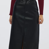 Vegan Leather Skirt - Black