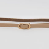 Slim Vegan Leather Belt - Tan