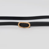 Slim Vegan Leather Belt - Black