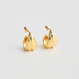 Rippled Drop Earring - Gold